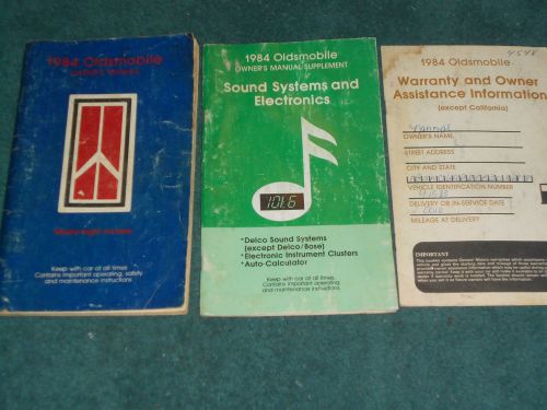 1984 oldsmobile / ninety eight owner&#039;s manual set / orig, owner&#039;s guide set