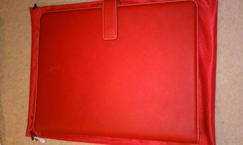 Ferrari red leather owner&#039;s binder manual cavallino &amp; brochure book and dustbag