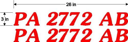 3" custom mastercraft license numbers - boat decal sticker - pair - l@@k!