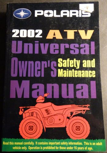 2002 polaris atv universal owners &amp; maintenance manual p/n 9916632 (404)