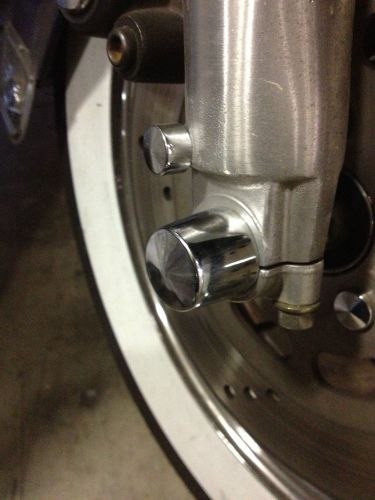 Harley davidson chrome axle bolt covers for 2008 - up  hot shiny nutz toppers