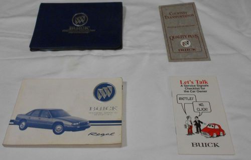 1995 buick regal owner&#039;s manual 4/pc set &amp; blue buick factory case free s/h