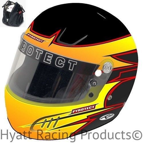 Pyrotect pro airflow auto racing helmet sa2015 - yellow rebel graphic