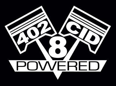 2 v8 402 cid engine piston decal set sticker emblems bbc decals