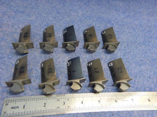 Lot of 10 aviation turbine engine blades only for collectors.