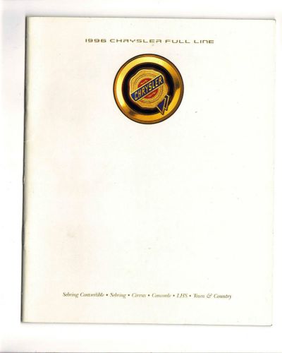 1996 chrysler full-line small dealer sales brochure concorde/lhs/cirrus/sebring*