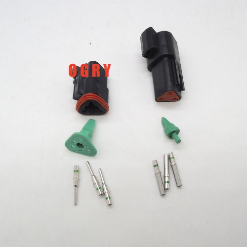 Deutsch dt 3 pin black connector waterproof electrical kit 14 ga solid contacts