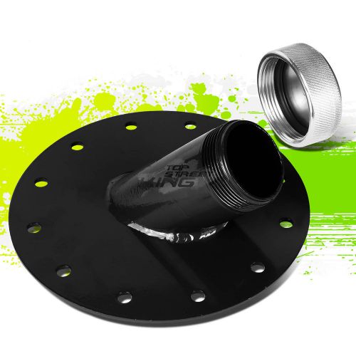 Powder coated fuel cell gas tank 45° 1.5" remote fill 2.75"filler neck+cap black