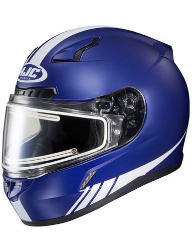Hjc cl-17 streamline snow helmet w/frameless dual lens shield flat blue/white