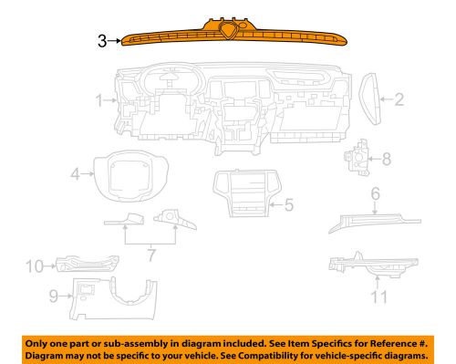 Chrysler oem instrument panel dash-defroster grille 1qq09dx9af