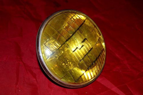 Vintage amber yellow fog light assembly - lens, housing, light - 5.5&#034; inches
