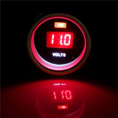 2 inch 52mm 12v red led digital display voltage voltmeter volts gauge w/ fitting