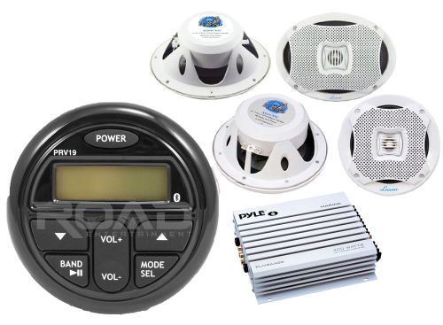 Marine lanzar 6.5&#034; &amp; 6x9&#034; speaker set, marine prv19 milennia am/fm aux receiver