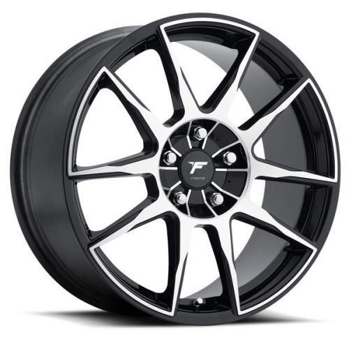 4-new forte f72 black-out 17x7.5 5x105/5x114.3 +35mm black/machined wheels rims