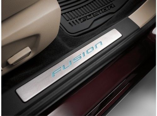 Oem new 2013 ford fusion illuminated door sill plate kit charcoal black interior