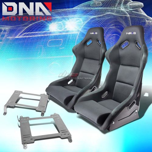 Purchase NRG FIBERGLASS BUCKET RACING SEATS+FULL STAINLESS BRACKET FOR