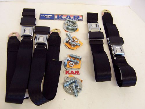 1965-1973 classic mustang after market seat belts; black; set of 4!