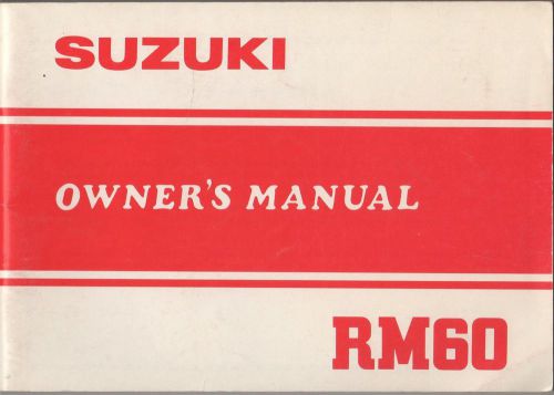 1982 suzuki motorcycle rm60  p/n 99011-46693-03a owners manual (494)