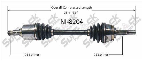 Cv axle shaft-new surtrack ni-8204 fits 03-07 nissan murano
