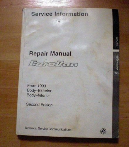 1993 93 vw volkswagen eurovan body interior/exterior service shop manual
