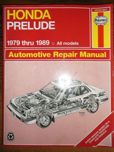 1979-1989 honda prelude haynes service shop automotive repair manual 42040 601