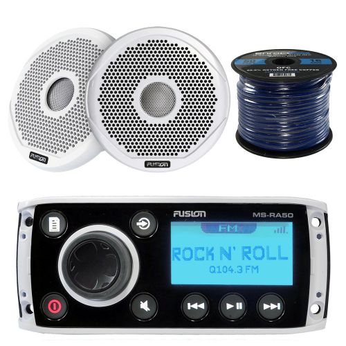 Fusion msra50 am/fm ipod bluetooth marine stereo, 2x 4&#034; 120-w coaxial speakers