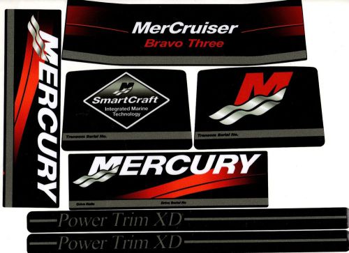Mercruiser bravo three original colors decals  w / rams sticker set