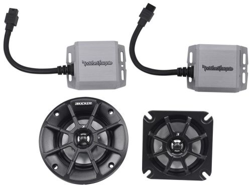 Rockford fosgate pm100x1 100w 2/4-ohm mini motorsport amplifier+(2) 4&#034; speakers