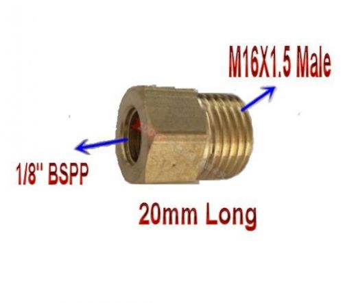 Pipe fitting 1/8" bspp female to metric m16 m16x1.5 male brass adapter p-98