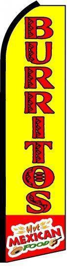 Burritos hot mexican food swooper flag 16 ft tall business banner tp2