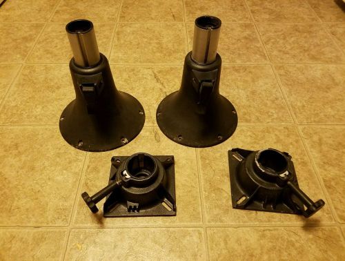2 marine boat springfield adjustable pedestal seat mounts assy aluminum 12"-18"