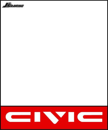 Js racing style track decal number plates red jdm 88-91 honda ef civic eg ek em