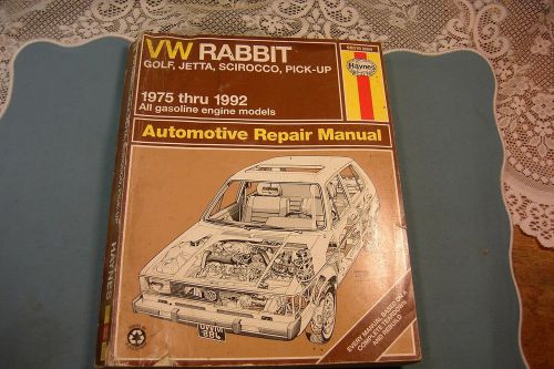 1975-1992 volkswagen rabbit golf, jetta, scirocco,&amp; pickup haynes repair manual
