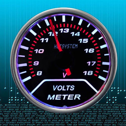 Hs 2&#034; 52mm 8-18v smoke tint len car led volt meter voltage pointer gauge sale