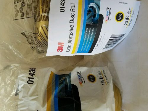 3m  stikit gold disc roll  6 inch 180,500 grit 2 rolls. new