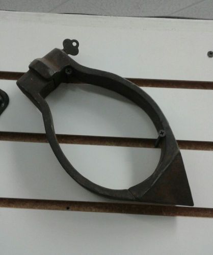 Antique wheel lock vintage security auto theft signal system with key cast iron!