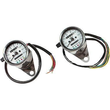 Drag specialties mini mechanical speedometers with led indicators 2.4in.