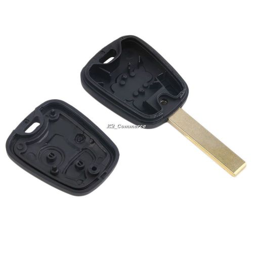 Remote key fob case shell 2 button with uncut blank blade for peugeot 307 k2