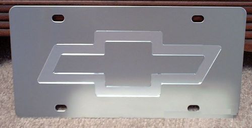 Chevrolet bowtie stainless steel vanity license plate tag mirror