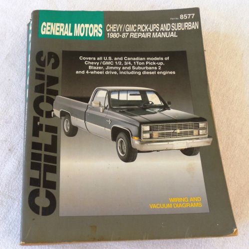 Chevy / gmc pick-ups &amp; suburban 198 -87 chilton&#039;s auto repair manual 8577 (used)