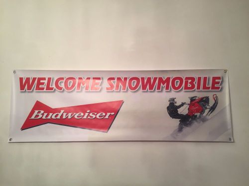 ''welcome snowmobile'' banner budweiser