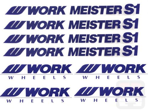 W024 x4 work wheel decal sticker set meister s1 rim sticker spoke sticker navy