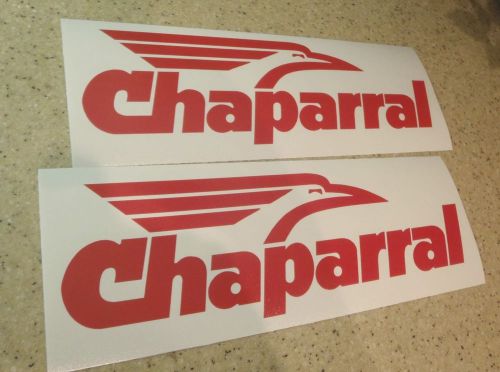 Chaparral vintage snowmobile decals red 2-pak 12&#034; free ship + free fish decal!
