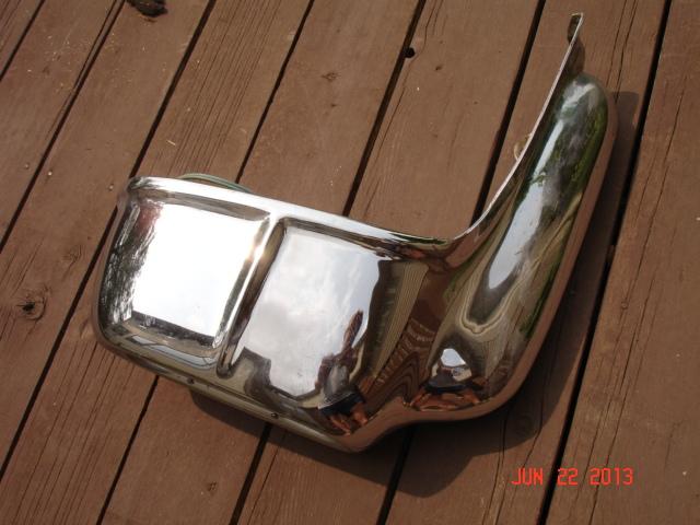 1958 pontiac front bumper extension - left, solid core