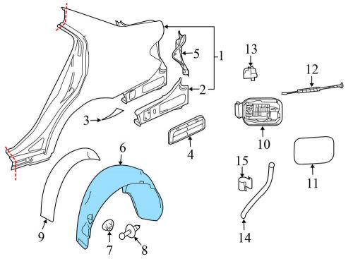2008-2011 MERCEDES-BENZ C350 - REAR LEFT Fender Liner / Splash Guard, US $58.39, image 6