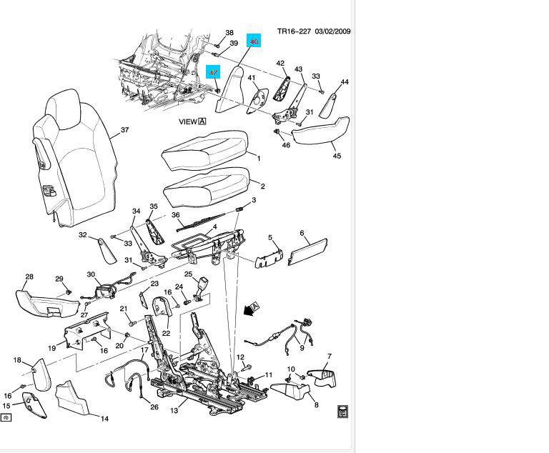 2008-2014 enclave, acadia, traverse seat adjuster/ recliner oem
