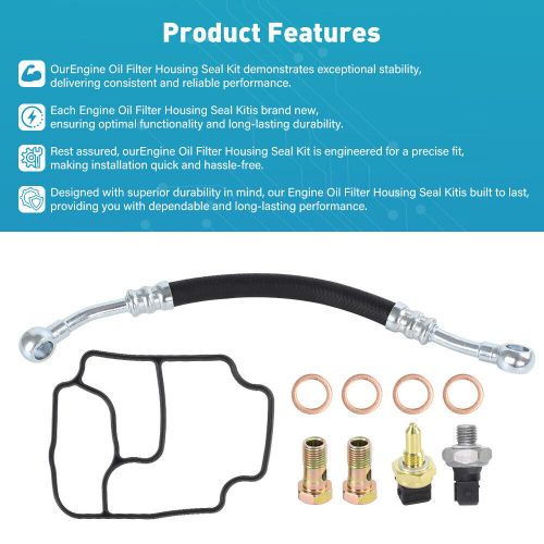 For BMW E46 E39 E53 E85 325Ci 530i X5 Z3 Engine Oil Filter Housing Gasket Kit, US $37.49, image 4