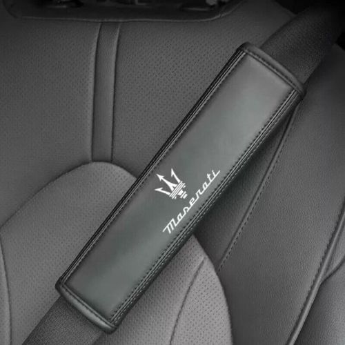 2pcs New Car Seat Belt Genuine Leather Shoulder Guard Cushion For Maserati Logo, US $23.99, image 7