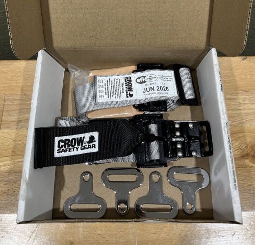 Crow Stamped QA Seatbelt Restraint Lap Belt Harness - Gray w/ Black Hardware, US $55.00, image 2