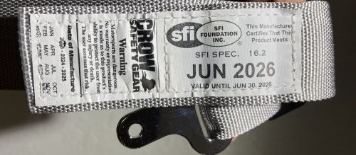 Crow Stamped QA Seatbelt Restraint Lap Belt Harness - Gray w/ Black Hardware, US $55.00, image 5